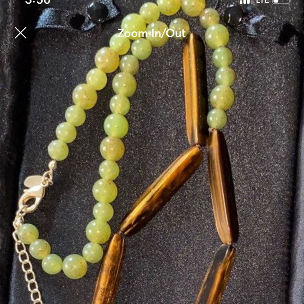 Chico's  Brown & Green Beaded Necklace